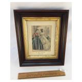 Print, Fashion, French, in Deep Walnut Frame, Anti