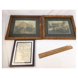 Lot of 3 Items, Photos and Telegraph, Antique