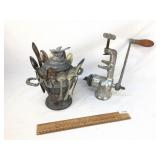 Unusual Serving Urn and Meat Grinder, Vintage or A