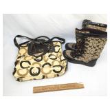 Lot of 2 Coach Items, Purse and Boots