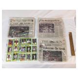 Lot of 5 Baseball Related Items, Newspapers and Tr