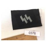 WWII Era German Nazi SS Enlisted Collar Tab or Pat