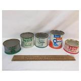 Lot of 6 Oyster Tin Cans, Vintage