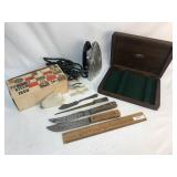 Lot of 6 Items, Steam Iron, Butcher Knives and Cut