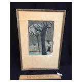 Print, Man with Newspaper by Anker Albert, Vintage