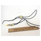 Lot of 2 Bolo Ties, Scrimshaw