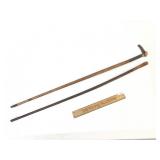 Lot of 2 Canes or Walking Sticks, Antique
