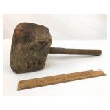 Mallet, Wood or Wooden, Antique