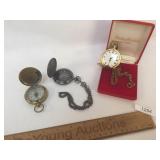 Lot of 3 Items, Thalson Compass, Engraved Danbury