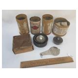 Lot of 7 Oil Lamp Parts, Antique