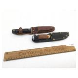 Lot of 2 Fixed Blade Knives with Sheaths, Vintage