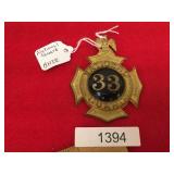 Indian War Era National Guard Hat Badge, Antique