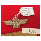 WWII Era German Nazi DAF Officer Cap Badge