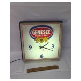Genesee Beer Lighted Clock, Vintage