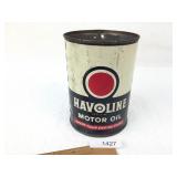 Havoline Motor Oil Can, Vintage