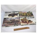 Lot of 4 Plastic Model Kits, Military Vehicles