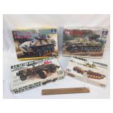 Lot of 4 Plastic Model Kits, Military Vehicles