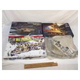 Lot of 4 Plastic Model Kits, Military Vehicles