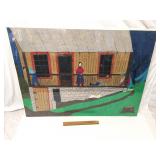 Original Pastel Folk Art Painting by Jan Edwards