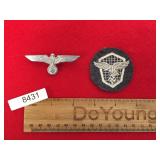 Lot of 2 WWII Era German Nazi Insignia, Patch and