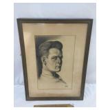 Original Pencil Sketch, WW2 German Military, Vinta