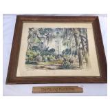 Print, Drilling in Jungle Garden, LA, by E.M. Schi