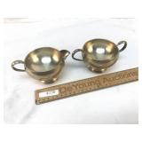 Lot of 2 Sterling Weighted Creamer and Sugar, Vint