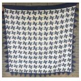 Quilt, Blue Star Pattern, Vintage