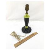 Vaseline Glass Lamp by Houzex, Vintage or Antique