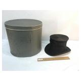 Tophat or Top Hat in Hat Box, Antique