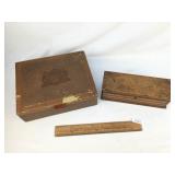 Lot of 2 Wood Boxes, Vintage or Antique