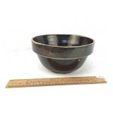 Mixing Bowl, Brown Glazed Pottery, Antique