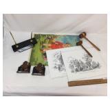 Lot of 8 Items, 1926 Antique Bookends and More