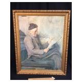 Original Oil on Board Art Painting, Abstract, Vint