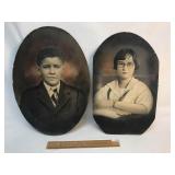 Lot of 2 Photographs or Portraits, Children, Antiq