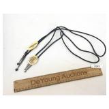 Lot of 2 Bolo Ties, Scrimshaw