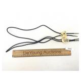 Lot of 2 Bolo Ties, Scrimshaw