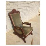 Victorian Walnut Platform Rocking Chair, Antique