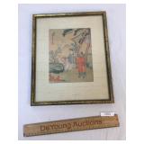Original Watercolor Art Painting, Oriental, Vintag