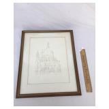 Original Ink Sketch by MG 6/6/66, Vintage