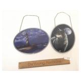 Lot of 2 Stained Glass Window Decorations