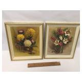 Lot of 2 Framed Floral 3D Art, Dimension III by Me