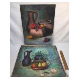 Lot of 2; Original Oil on Canvas and Oil on Board