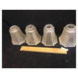 Lot of 4 Frosted Lamp Shades, Vintage or Antique