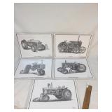 Lot of 5 Prints by Dale Adkins, Tractors