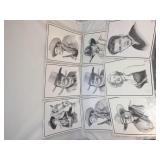 Lot of 9 Prints by Dale Adkins, Portraits