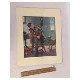 Print, Boy with Dog, Vintage