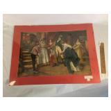 Print, "A Hearty Welcome" by Edgar Bundy, Antiqu