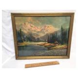 Print, Mountains and Stream by R. Atkinson Fox, An