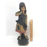 Chalk, Plaster or Chalkware Statue, Girl, Vintage